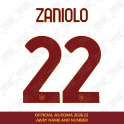 Zaniolo 22 (Official AS Roma 2021/22 Away/Third Club Name and Numbering)